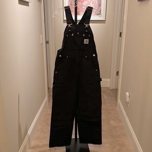 Carhartt R01 DNY Blue Canvas Duck Carpenter Bib Overalls Men’s 30X28